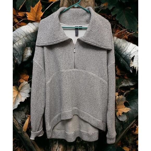 Sweaty Betty Women's Beige Gray Sweater Pullover Long sleeve Sz 10 - Picture 1 of 4